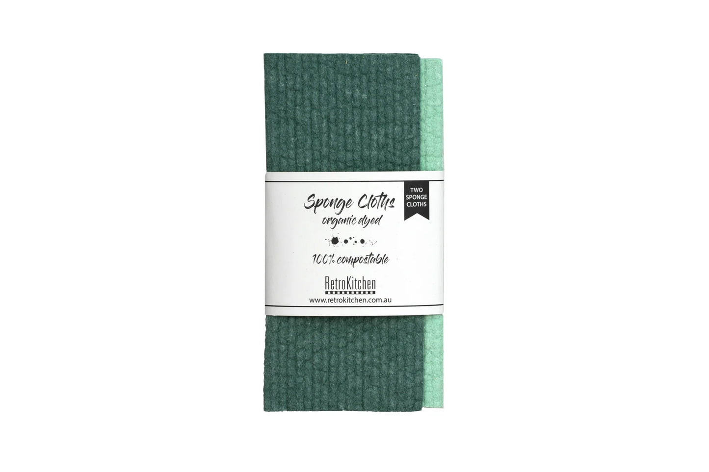 RETROKITCHEN  Organic Dyed Sponge Cloth Set - Forest