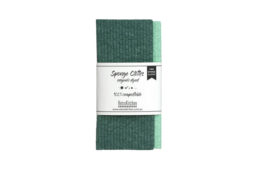 RETROKITCHEN  Organic Dyed Sponge Cloth Set - Forest